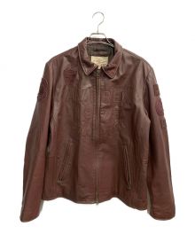 AVIREX（アヴィレックス）の古着「パッチドトラッカージャケット」｜ワインレッド