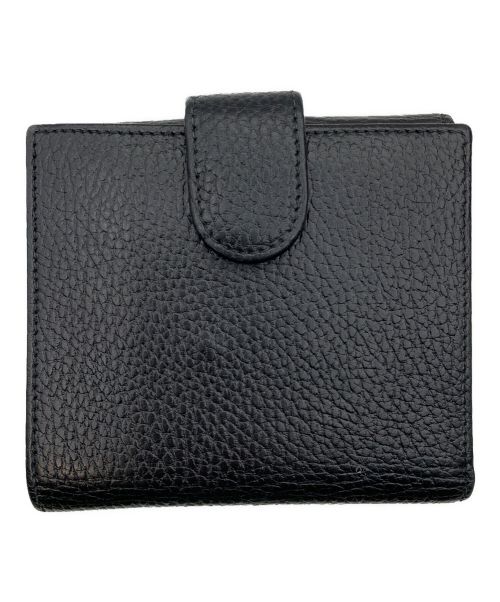GUCCI（グッチ）GUCCI (グッチ) 2つ折り財布 インターロッキング ブラックの古着・服飾アイテム