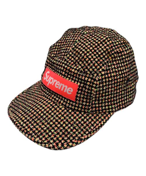 SUPREME（シュプリーム）SUPREME (シュプリーム) Boucle Houndstooth Camp CAP ブラックの古着・服飾アイテム