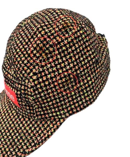 SUPREME（シュプリーム）SUPREME (シュプリーム) Boucle Houndstooth Camp CAP ブラックの古着・服飾アイテム