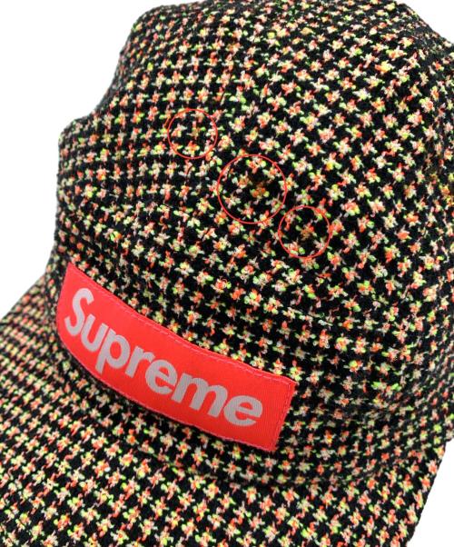 SUPREME（シュプリーム）SUPREME (シュプリーム) Boucle Houndstooth Camp CAP ブラックの古着・服飾アイテム