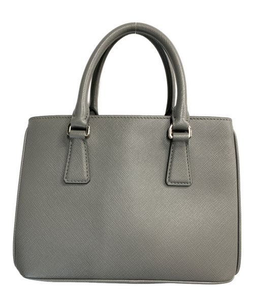 PRADA（プラダ）PRADA (プラダ) ガレリア サフィアーノ ルクス レザー ミニ ハンドバッグ グレーの古着・服飾アイテム
