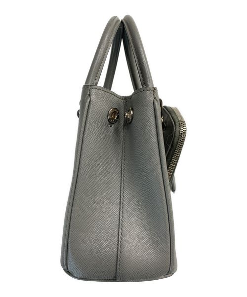PRADA（プラダ）PRADA (プラダ) ガレリア サフィアーノ ルクス レザー ミニ ハンドバッグ グレーの古着・服飾アイテム
