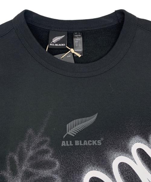 adidas（アディダス）adidas (アディダス) オールブラックス 23/24 ライフスタイル スウェットトップ ブラック サイズ:Mの古着・服飾アイテム