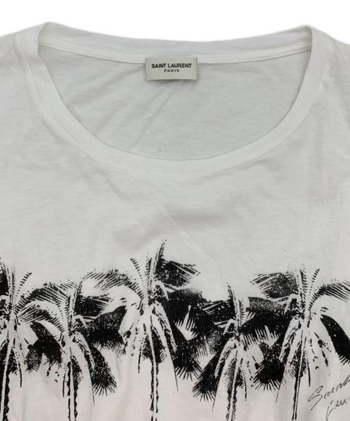 Saint Laurent Paris（サンローランパリ）Saint Laurent Paris (サンローランパリ) パームツリープリント Tシャツ  ホワイト サイズ:XLの古着・服飾アイテム