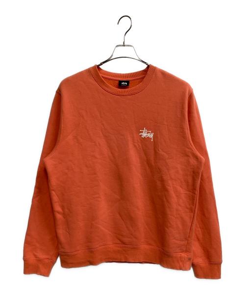 stussy（ステューシー）stussy (ステューシー) ロゴプリントスウェット オレンジ サイズ:Mの古着・服飾アイテム