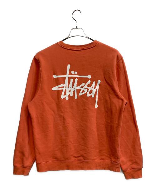 stussy（ステューシー）stussy (ステューシー) ロゴプリントスウェット オレンジ サイズ:Mの古着・服飾アイテム