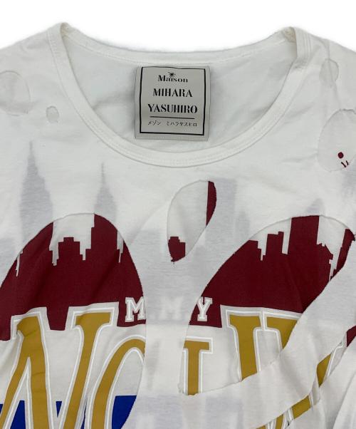 Maison MIHARA YASUHIRO（メゾン ミハラ ヤスヒロ）Maison MIHARA YASUHIRO (メゾン ミハラ ヤスヒロ) ダメージ加工レイヤードカットソー ホワイト サイズ:44の古着・服飾アイテム