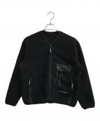 and wanderアンドワンダー）の古着「ウールフリースカーディガン」｜ブラック