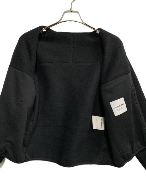 and wander（アンドワンダー）and wander (アンドワンダー) ウールフリースカーディガン ブラック サイズ:Sの古着・服飾アイテム