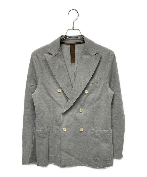 eleventy（イレブンティ）eleventy (イレブンティ) コットンジャージピークドラベルダブルジャケット グレー サイズ:46の古着・服飾アイテム