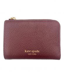 Kate Spade（ケイトスペード）の古着「アヴァ カラーブロックド ジップ バイフォールド ウォレット」｜バーガンディー