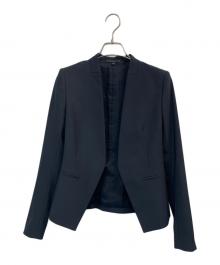 theory（セオリー）の古着「ノーカラージャケット」｜ネイビー