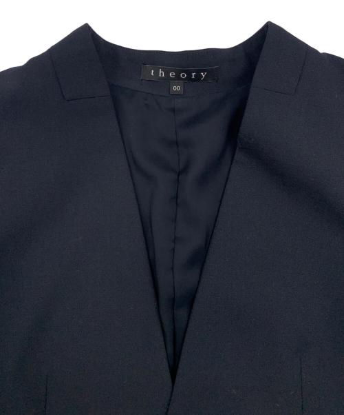 theory（セオリー）theory (セオリー) ノーカラージャケット ネイビー サイズ:00の古着・服飾アイテム