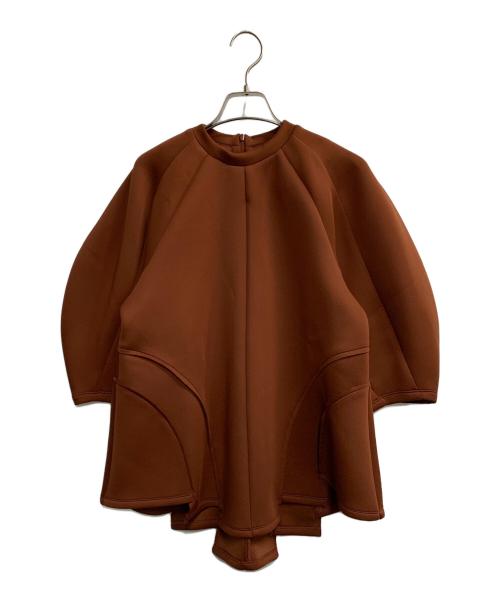 UN3D.（アンスリード）UN3D. (アンスリード) ボリュームスリーブカットソー ブラウン サイズ:36の古着・服飾アイテム