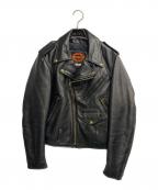ROEBLING LEATHER CO.ローブリングレザー）の古着「ダブルライダースジャケット」｜ブラック