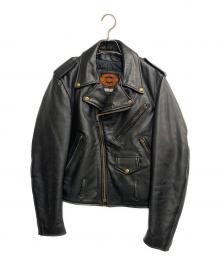 ROEBLING LEATHER CO.（ローブリングレザー）の古着「ダブルライダースジャケット」｜ブラック