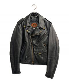 Schott レザージャケット 38サイズ 黒 中古・古着通販】Schott (ショット) レザーライダースジャケット