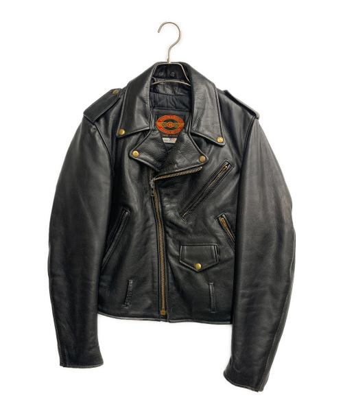 ROEBLING LEATHER CO.（ローブリングレザー）ROEBLING LEATHER CO. (ローブリングレザー) ダブルライダースジャケット ブラック サイズ:36の古着・服飾アイテム