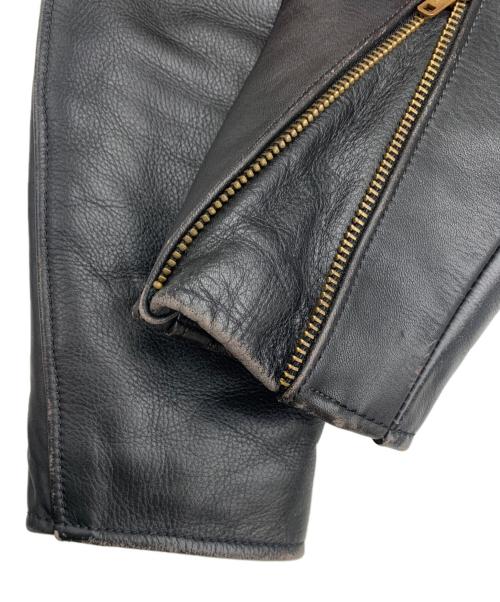 ROEBLING LEATHER CO.（ローブリングレザー）ROEBLING LEATHER CO. (ローブリングレザー) ダブルライダースジャケット ブラック サイズ:36の古着・服飾アイテム