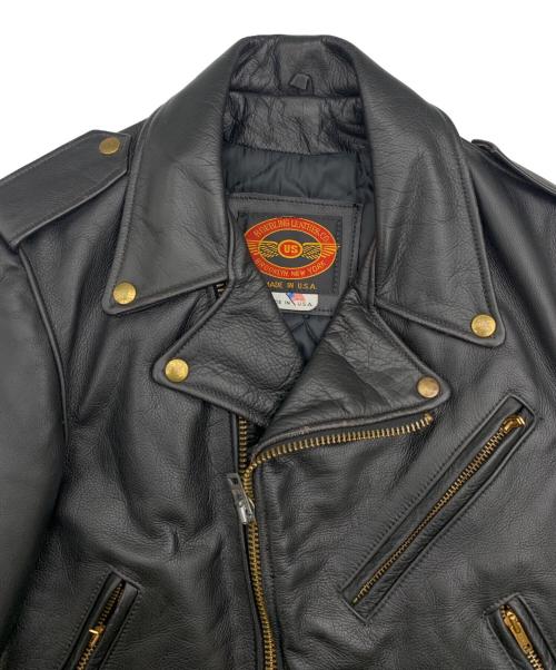 ROEBLING LEATHER CO.（ローブリングレザー）ROEBLING LEATHER CO. (ローブリングレザー) ダブルライダースジャケット ブラック サイズ:36の古着・服飾アイテム