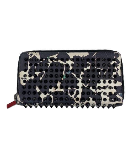 Christian Louboutin（クリスチャン・ルブタン）Christian Louboutin (クリスチャン・ルブタン) ラウンドファスナー長財布 ホワイト×ブラックの古着・服飾アイテム
