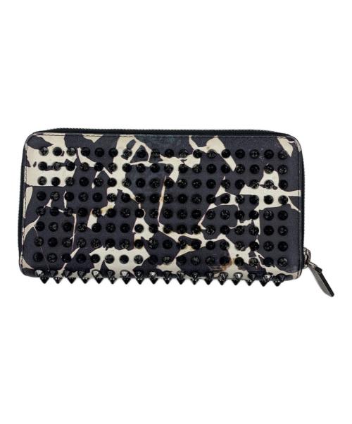 Christian Louboutin（クリスチャン・ルブタン）Christian Louboutin (クリスチャン・ルブタン) ラウンドファスナー長財布 ホワイト×ブラックの古着・服飾アイテム