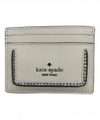Kate Spadeケイトスペード）の古着「マディソン フェイク クリスタル インレイ スモール スリム カード ホルダー」｜ホワイト