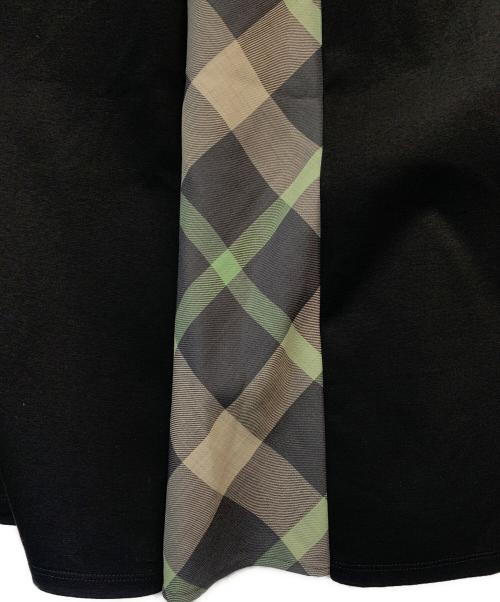 CRESTBRIDGE（クレストブリッジ）CRESTBRIDGE (クレストブリッジ) バックチェック切替ラグランポンチワンピース ブラック サイズ:Mの古着・服飾アイテム