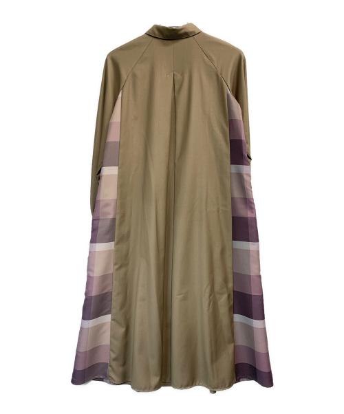 BLUE LABEL CRESTBRIDGE（ブルーレーベルクレストブリッジ）BLUE LABEL CRESTBRIDGE (ブルーレーベルクレストブリッジ) ソフトクリアツイルシャツドレス ブラウン サイズ:38の古着・服飾アイテム