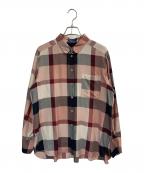 BLUE LABEL CRESTBRIDGEブルーレーベルクレストブリッジ）の古着「チェック柄レーヨン混シャツ」｜ピンク