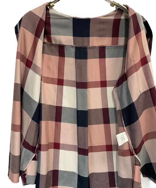 BLUE LABEL CRESTBRIDGE（ブルーレーベルクレストブリッジ）BLUE LABEL CRESTBRIDGE (ブルーレーベルクレストブリッジ) チェック柄レーヨン混シャツ ピンク サイズ:38の古着・服飾アイテム