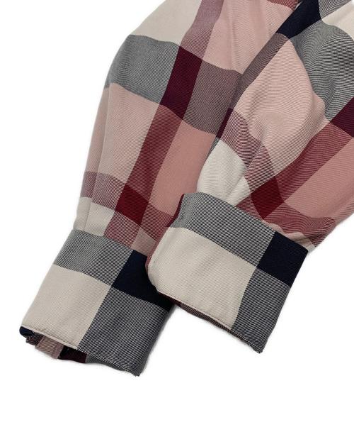 BLUE LABEL CRESTBRIDGE（ブルーレーベルクレストブリッジ）BLUE LABEL CRESTBRIDGE (ブルーレーベルクレストブリッジ) チェック柄レーヨン混シャツ ピンク サイズ:38の古着・服飾アイテム