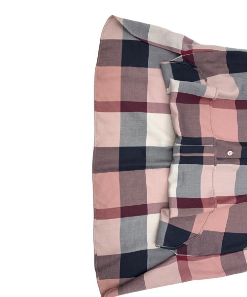 BLUE LABEL CRESTBRIDGE（ブルーレーベルクレストブリッジ）BLUE LABEL CRESTBRIDGE (ブルーレーベルクレストブリッジ) チェック柄レーヨン混シャツ ピンク サイズ:38の古着・服飾アイテム