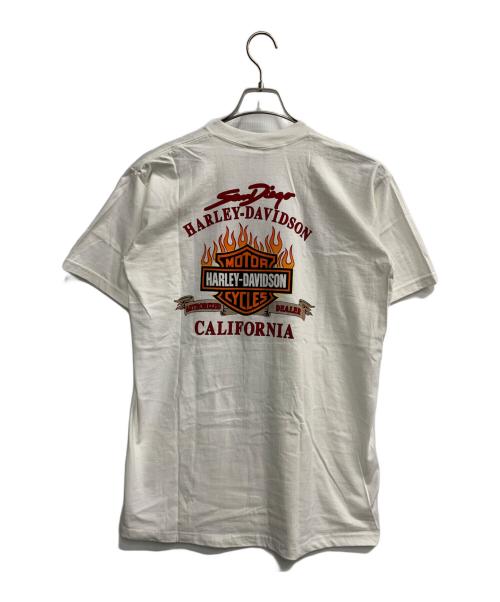 HARLEY-DAVIDSON（ハーレーダビッドソン）HARLEY-DAVIDSON (ハーレーダビッドソン) HOLOUBEK (ホロウベック) 00’sプリントTシャツ ホワイト サイズ:Lの古着・服飾アイテム
