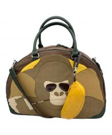 KITAMURA（キタムラ）の古着「ボストンバッグ ゴリラ モチーフ」｜グリーン