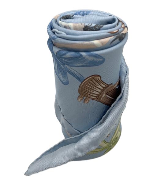 HERMES（エルメス）HERMES (エルメス) シルクスカーフ ライトブルーの古着・服飾アイテム