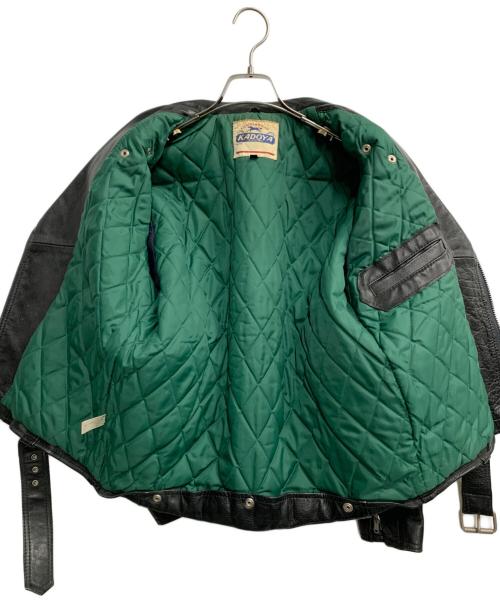 KADOYA（カドヤ）KADOYA (カドヤ) レザーライダースジャケット ブラック サイズ:Lの古着・服飾アイテム