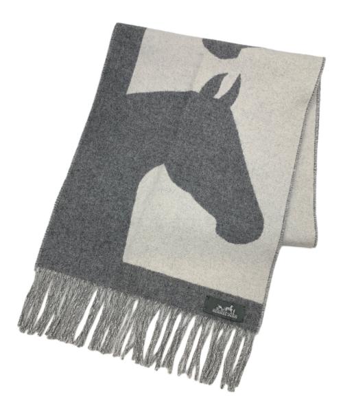 HERMES（エルメス）HERMES (エルメス) マフラー カシミヤ グレーの古着・服飾アイテム