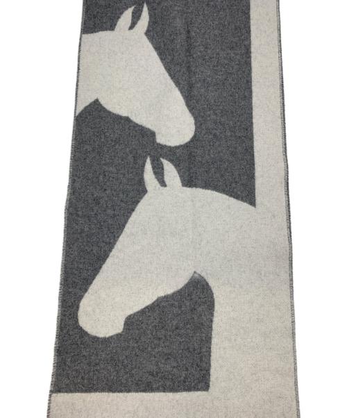 HERMES（エルメス）HERMES (エルメス) マフラー カシミヤ グレーの古着・服飾アイテム