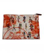 HERMESエルメス）の古着「コスメポーチ」｜オレンジ