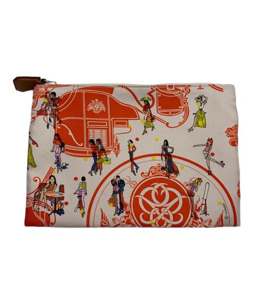 HERMES（エルメス）HERMES (エルメス) コスメポーチ オレンジの古着・服飾アイテム