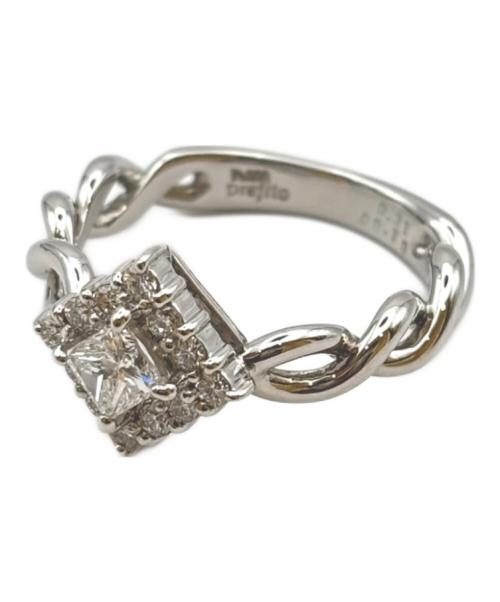 prefito（プレフィート）prefito (プレフィート) Platinum Square Diamond Ring プラチナスクエアダイヤリング サイズ:11号の古着・服飾アイテム