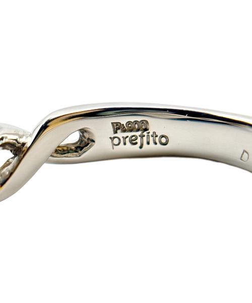 prefito（プレフィート）prefito (プレフィート) Platinum Square Diamond Ring プラチナスクエアダイヤリング サイズ:11号の古着・服飾アイテム