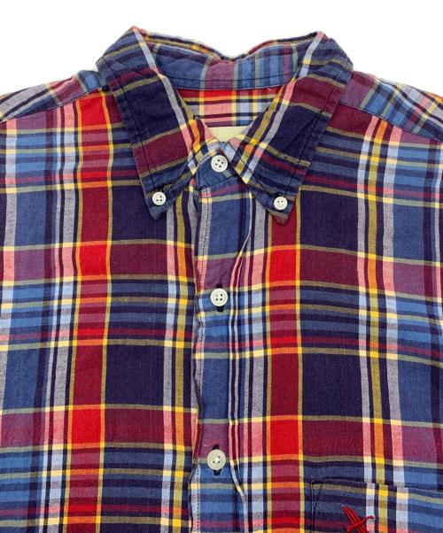 Eddie Bauer（エディーバウアー）Eddie Bauer (エディーバウアー) 90'sボタンダウンシャツ レッド×ブルー サイズ:Sの古着・服飾アイテム