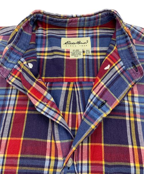 Eddie Bauer（エディーバウアー）Eddie Bauer (エディーバウアー) 90'sボタンダウンシャツ レッド×ブルー サイズ:Sの古着・服飾アイテム
