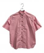 ENFOLDエンフォルド）の古着「5分袖ビッグシャツ」｜ピンク