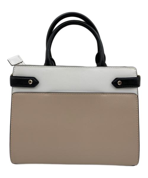 Kate Spade（ケイトスペード）Kate Spade (ケイトスペード) ステイシー カラーブロック ラージ サッチェル ベージュ×ブラックの古着・服飾アイテム