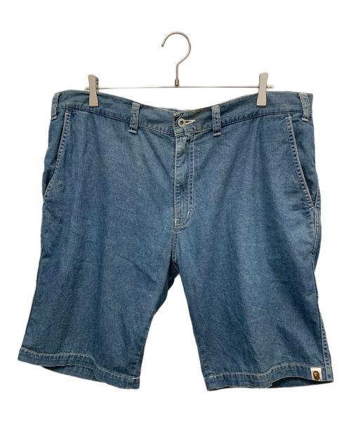 A BATHING APE（ア ベイシング エイプ）A BATHING APE (ア ベイシング エイプ) デニムハーフパンツ インディゴ サイズ:XLの古着・服飾アイテム