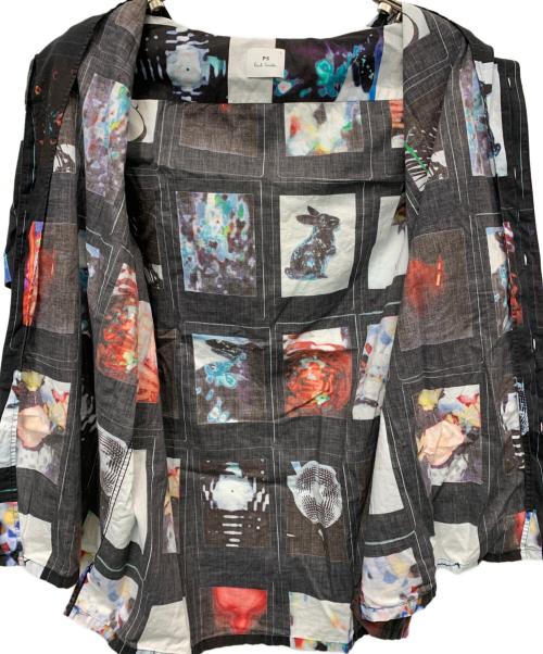 PS Paul Smith（ＰＳポールスミス）PS Paul Smith (ＰＳポールスミス) ブロッキンググラフィック プリントシャツ ブラック サイズ:Lの古着・服飾アイテム